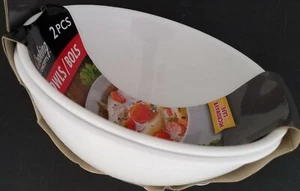 Microwavable Bowls Round White Plastic Microwave Dishes 12 oz, 2/Pk  - Picture 1 of 2