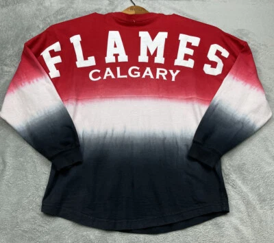Fanatics NHL Calgary FLAMES hocky shirt size small red/white/black cotton logo - Image 1 of 4