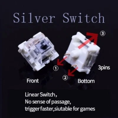 Switch for Keyboard 3Pin Dustproof Linear Tactile Clicky Silent Switches for MX - Image 1 of 4