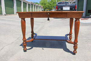 Fantastic Golden Tiger Oak Library Table Writing Desk with Drawer ~ Ca.1890