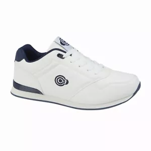 BOWLS SHOE - MENS - DEK - WHITE NAVY PU - LACE UP - TRAINER STYLE - Picture 1 of 1