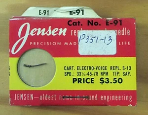 PHONOGRAPH NEEDLE FOR ELECTROVOICE 16, 16TT, 16-5, 22TT 26 JENSEN E91 351-SS13 - Picture 1 of 1
