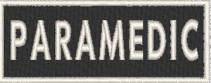 PARAMEDIC Patch  W/ VELCRO® Brand Fastener Tactical Emblem White - Picture 1 of 1
