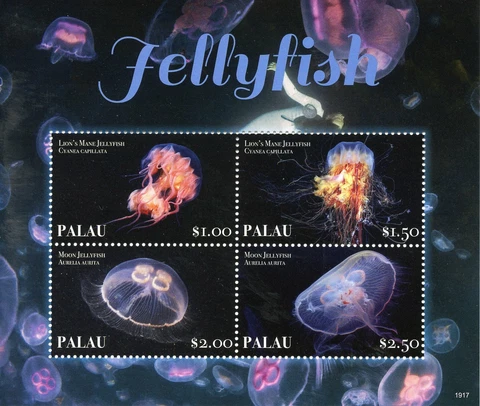 Palau Marine Animals Stamps 2019 MNH Moon Lion's Mane Jellyfish 4v M/S Cover