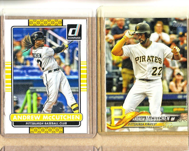 Andrew McCutchen - 2 Card Lot-1 2018 Topps+1 2015 Donruss-Pirates-Giants-Mint - Image 1 of 1