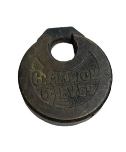 Champion  6 Lever Antique Pancake Padlock Does Not Include Key - Picture 1 of 3