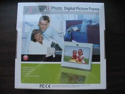 ZIGA PHOTO DIGITAL PICTURE FRAME 7 INCH with BLACK & WHITE FACEPLATES NEW IN BOX - Image 1 of 4