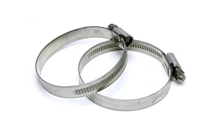 HPS Stainless Steel Embossed Hose Clamps SAE 40 2pc Pack 2" - 3" (51mm-76mm) - Picture 1 of 3