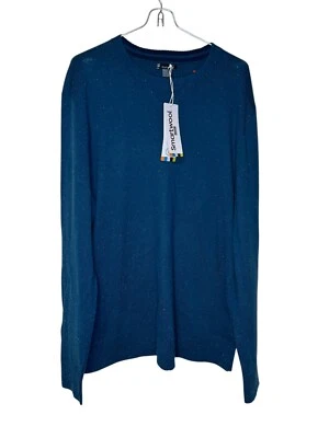 Smart Wool Men Sweater Pullover Long Sleeve Merino Wool Blend Blue  Large NWT - Image 1 of 4