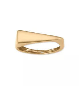 Triangle Slice Ring 14k Yellow Gold-plated Silver Stackable - Picture 1 of 3