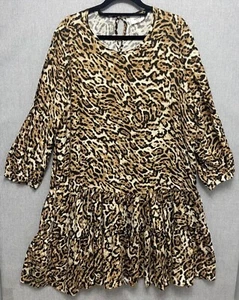Seed Heritage Dress Size 12 Tiger Relaxed Drop Waist Long Sleeve 5373 - Picture 1 of 11