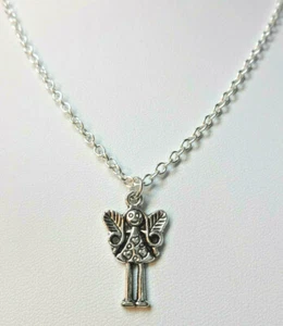 SCHUTZENGEL + HALSKETTE SILBER ENGEL ANHÄNGER KETTE FEE ELFE MÄDCHEN KINDER - Picture 1 of 8