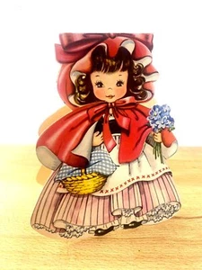 Vintage 1949 Little Red Riding Hood Die-Cut Card By American Greetings - Picture 1 of 5