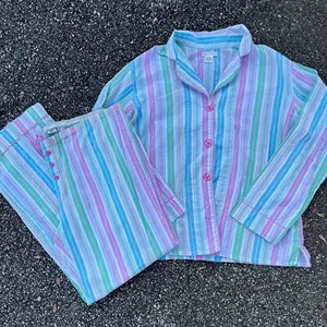 PJ salvage pajamas set xl womens 100% cotton striped shirt pants - Picture 1 of 1