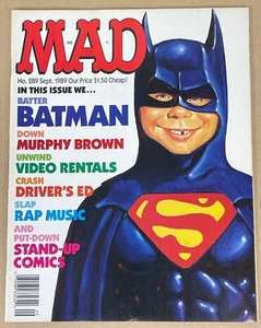MAD MAGAZINE #289 SEPT 1989 BATMAN RAP MUSIC VIDEO RENTALS NEAR MINT! - Picture 1 of 6