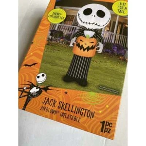 Nightmare Before Christmas Jack Skellington Gemmy luftgeblasen aufblasbar 5 Fuß NEU - Bild 1 von 12