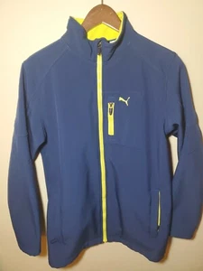 Puma Jacket Full Zip Youth Size XLarge Blue Neon Yellow Long Sleeve - Picture 1 of 6