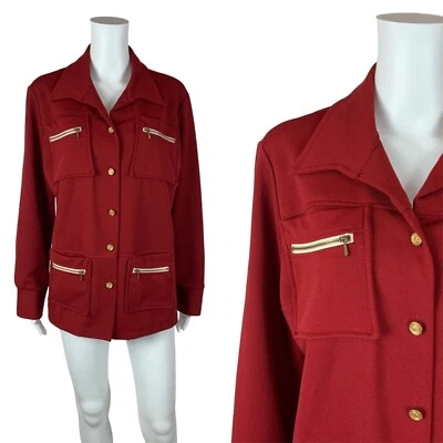 Top Borgonha Vintage Anos 70 4 Bolsos Manga Longa Botão Dourado B 45" - Imagem 1 de 4