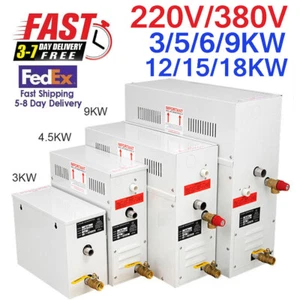 220V 380V 3KW 6KW 9KW Self Draining Steam Generator Shower Sauna Bath Home Spa - Picture 1 of 24