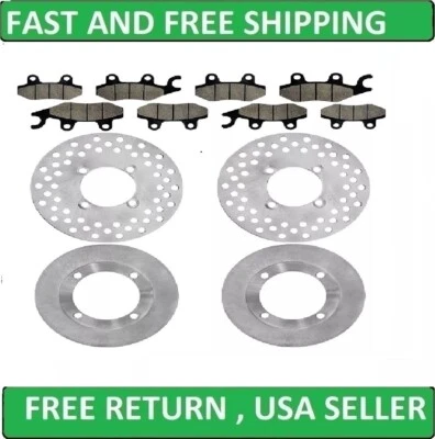Rotor de disco de freno delantero y trasero con pastilla para Yamaha Rhino 700 YXR700 4X4 2008-2013 Foto 1 de 4