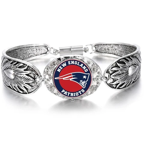 Special New England Patriots Womens Sterling Silver Bracelet Football Gift D3 Cover