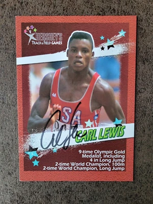 Hershey's Track & Field Games Carl Lewis large postcard - Autographed! — 第 1/3 张图片