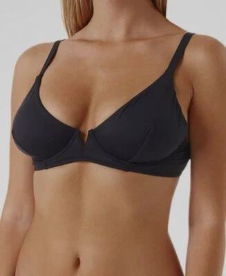 $129 Melissa Odabash Para Mujer Negro Palm Beach Prenda para el torso con aros Talla 12 Foto 1 de 3