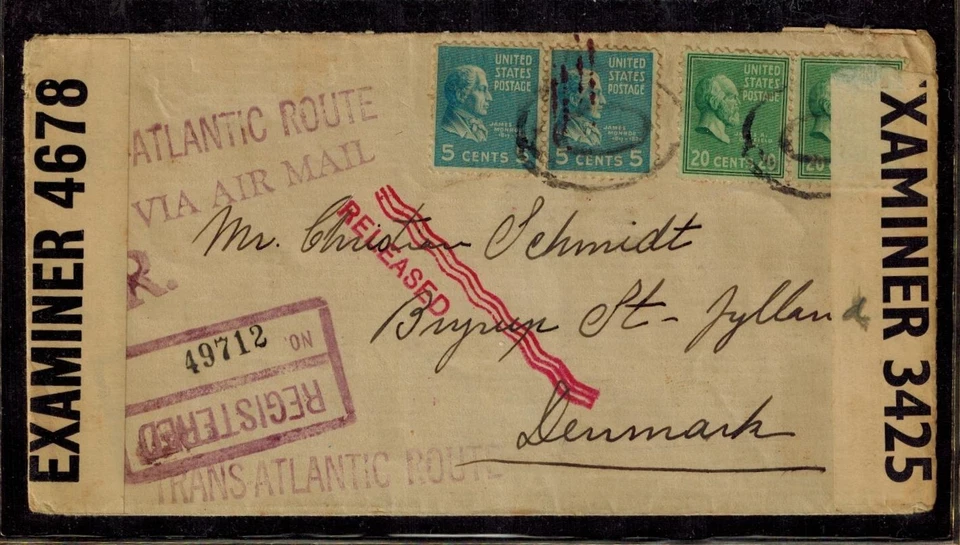 WWII Censor Cover Released Type H 14B Censored Twice in Bermuda  - Image 1 of 2