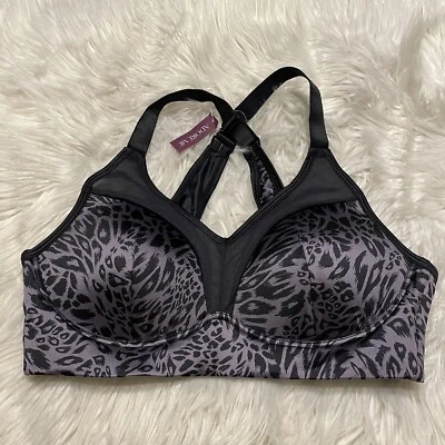 Adore Me 36C Sports Bra Animal Print Wireless Crossback Pullover NEW - Image 1 of 4