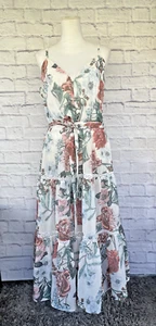 L’atiste By Amy Women's White Multi Color Floral Maxi Dress Size XL - Picture 1 of 7