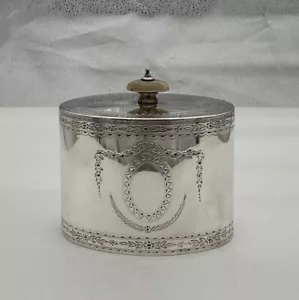 Antique Victorian Sterling Silver Tea Caddy London 1857 Joseph Angell - Picture 1 of 8
