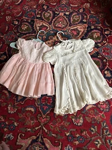 Vintage Toddler Girls Pink & White Sheer Dresess - Picture 1 of 13