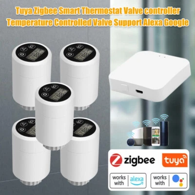 FÜR ALEXA GOOGLE TUYA ZIGBEE3.0 SMART THERMOSTAT RADIATOR VALVE TRV PROGRAMMABLE - Bild 1 von 4