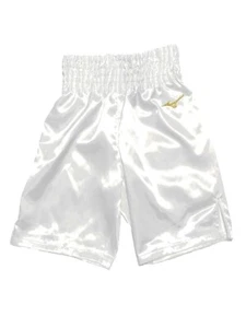 Pantalones de Boxeo MIZUNO Baúles Blanco Oro Hilo Bordado Lombard Logo Satinado - Imagen 1 de 1