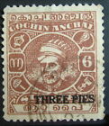INDIA COCHIN 1943,  3p  on  6p  used 