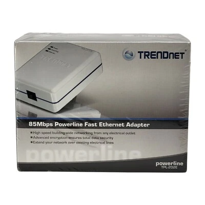 Adaptador Powerline Fast Ethernet Trendnet 85Mbps TPL-202E - 98SE/ME/2000/XP/Vista - Imagem 1 de 4