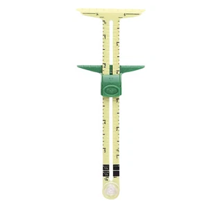 5 In 1 Sewing & Knitting Gauge Size Measure Ruler With Sliding Adjustable Marker - Foto 1 di 12