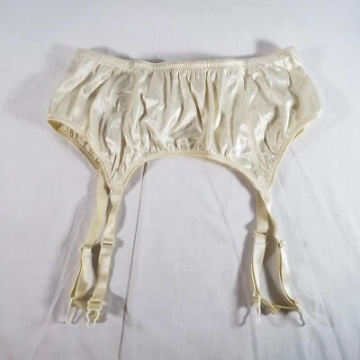 Cinturón liguero satinado segunda piel Victoria's Secret grande M/L marfil crema vintage Foto 1 de 4