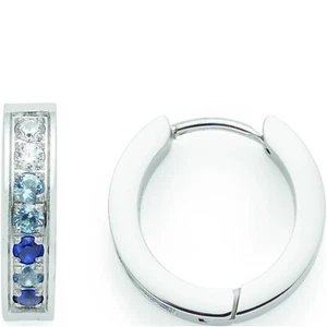 Leonardo Schmuck 1 Paar Creolen Inka blue 024913 Edelstahl mit Zirkonia Ohrringe - Bild 1 von 2