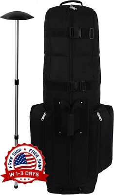 Bolsa De Viaje Acolchada Para Palos De Golf, Soporte Para Caña De Golf, Ruedas - Image 1 of 4