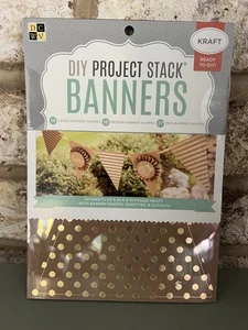 Stack Banners Ready And Easy To Assemble Brown & Gold Kraft Paper W/Rosettes - Picture 1 of 3