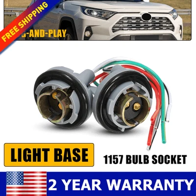 2x Enchufe de bombilla 1157 Arnés de luz de señal de giro de freno Cable Conector de enchufe de cola de cerdo Foto 1 de 4