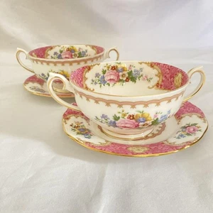 Royal Albert Lady Carlyle Soup Cup Saucer Pair Set - Picture 1 of 10