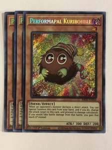 Yugioh! TCG Secret Rare 1st Edition 3x Playset Performapal Kuribohble BROL-EN064 - Picture 1 of 2