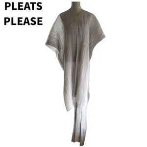 PLEATS PLEASE Issey Miyake Signature Plissee Poncho Stola leicht skulptural - Bild 1 von 12