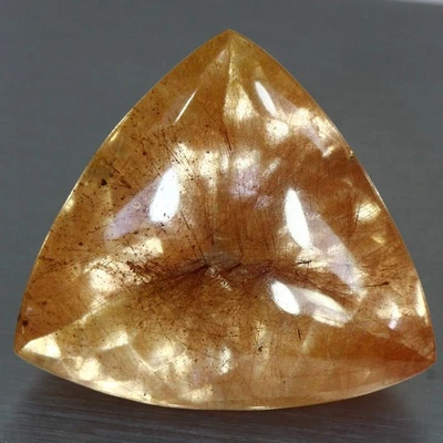 102.74CTS_GILITTERING !! BIG FACETED CUT_100 % NATURAL RUTILATED QUARTZ_BRAZIL - Image 1 of 4