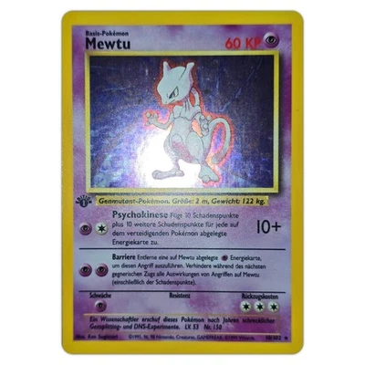 German 1st Edition Base Set Mewtwo 10/102 Holo Rare Pokémon Card GEM MINT - Image 1 of 4