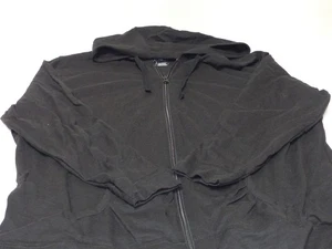 DAMEN ÜBERGRÖSSE 3X leichter Hoodie mit durchgehendem Reißverschluss SCHWARZ weiche Baumwolle Kapuzenpullover - Bild 1 von 3