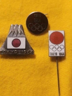 3  1964 OLYMPIC GAMES TOKYO JAPAN Original Olympic Committee  Pin Badges - Image 1 of 4