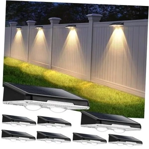 Solar Fence Lights Outdoor 8-Pack, Waterproof Fence Light Solar Powered with 3 - Picture 1 of 7